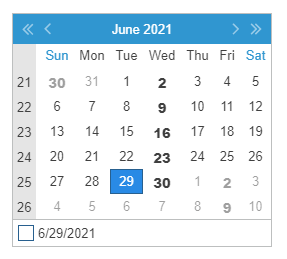 MonthCalendar with bolded dates
